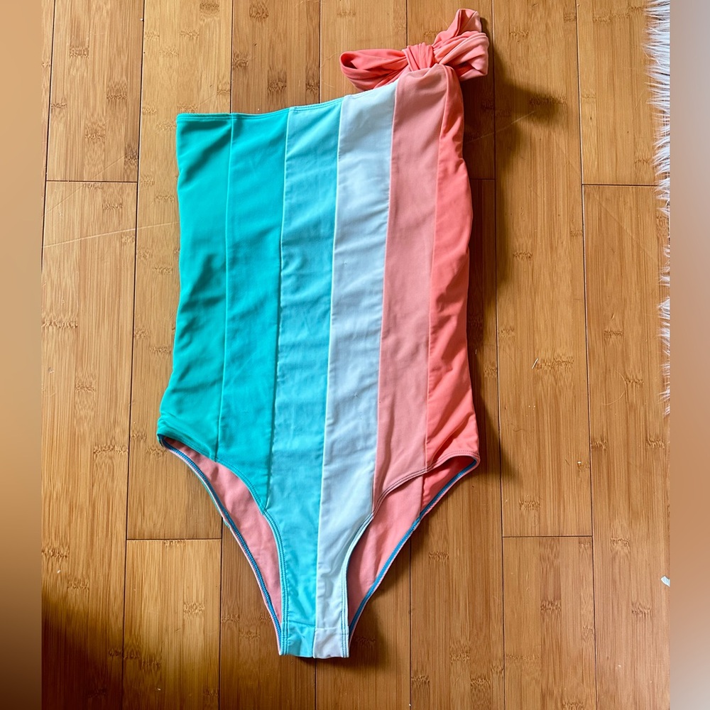 Paper London colorful one shoulder swimsuit